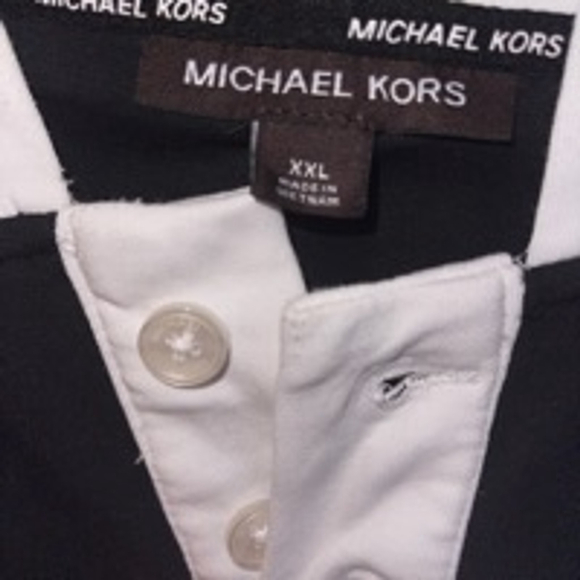 Men's Michael Kors Hoodie, XXL, Black & White Henley - Picture 2 of 4